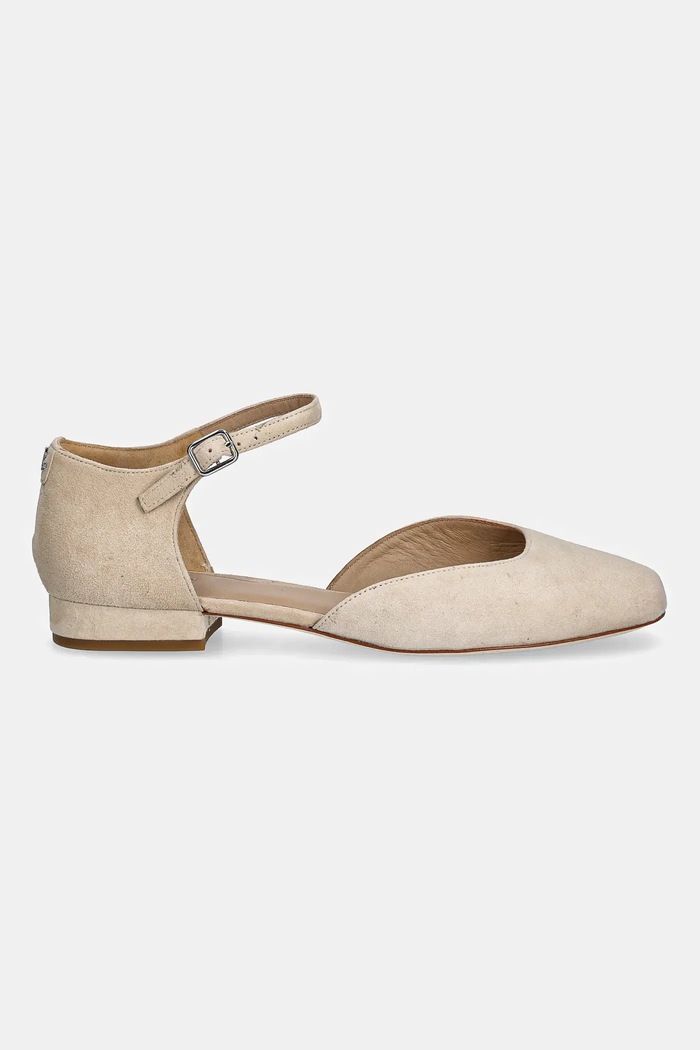 Lauren Ralph Lauren velúr balerina Emellie Mj 802974359001.101 bézs AW25