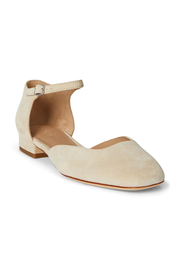 Lauren Ralph Lauren czółenka zamszowe Emellie Mj 802974359001.101 beżowy AW25