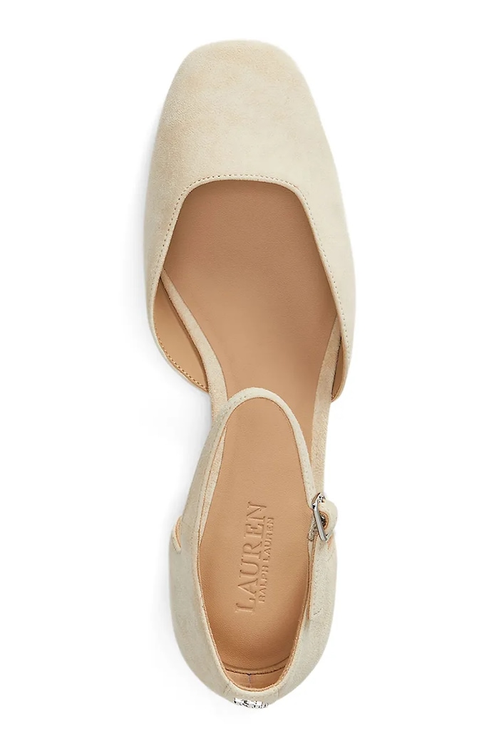Obuwie Lauren Ralph Lauren czółenka zamszowe Emellie Mj 802974359001.101 beżowy