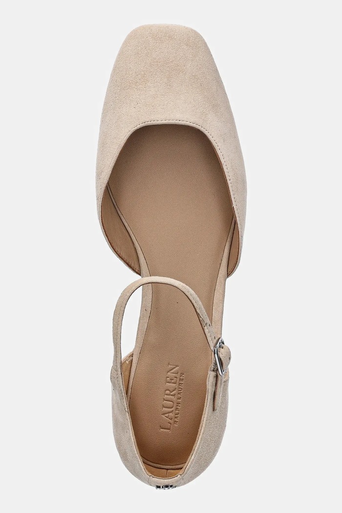Lauren Ralph Lauren velúr balerina Emellie Mj bézs 802974359001.101