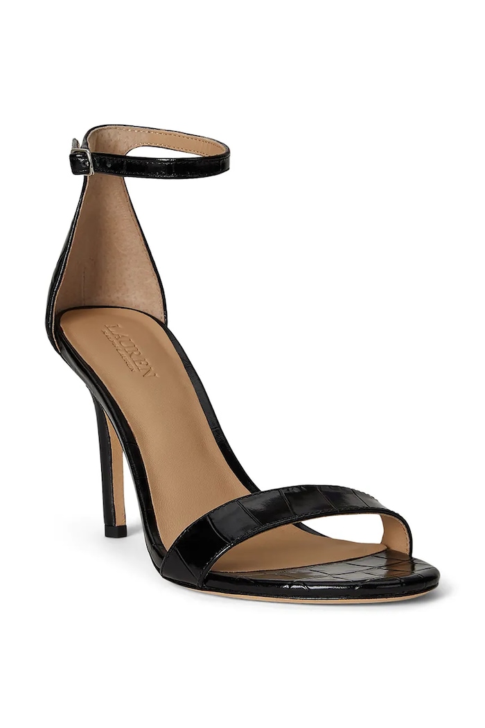 Lauren Ralph Lauren sandały skórzane Allie 802974367006.001 czarny AW25