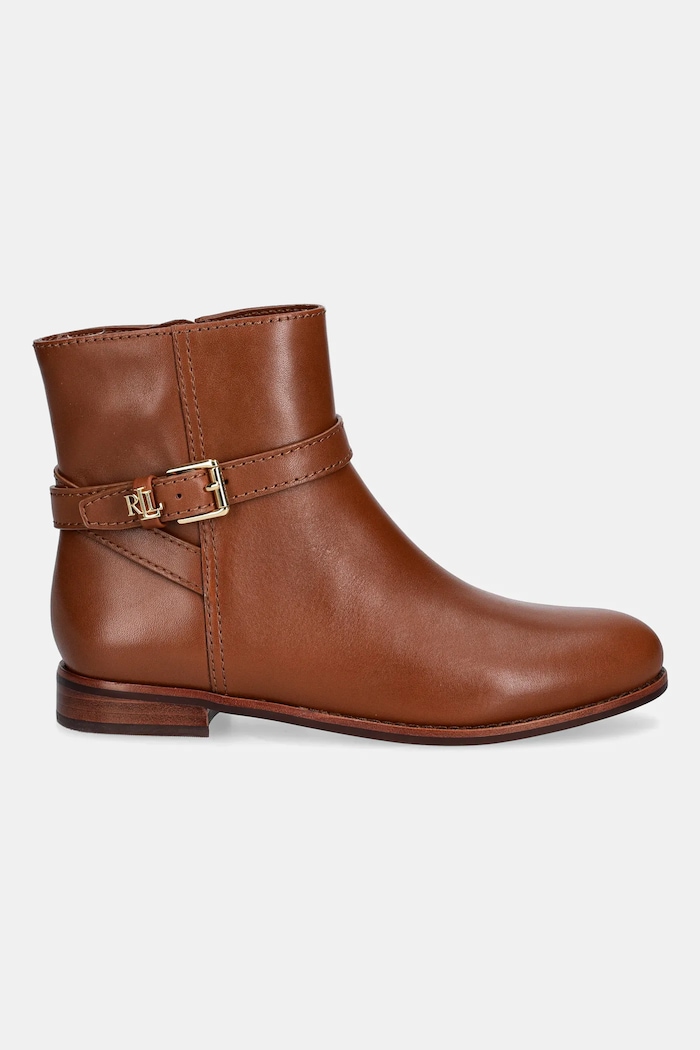 Lauren Ralph Lauren botki skórzane Brooke Bt 2 802974382001.200 brązowy AW25