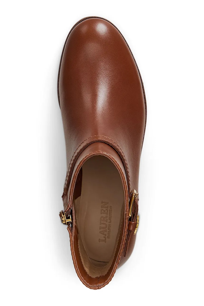 Kožené kotníkové boty Lauren Ralph Lauren Brooke Bt 2 hnědá 802974382001.200