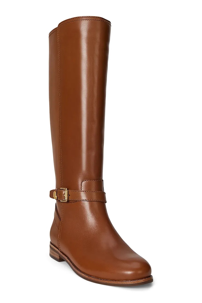 Lauren Ralph Lauren kozaki skórzane Brooke Tll 2 802974383001.200 brązowy AW25