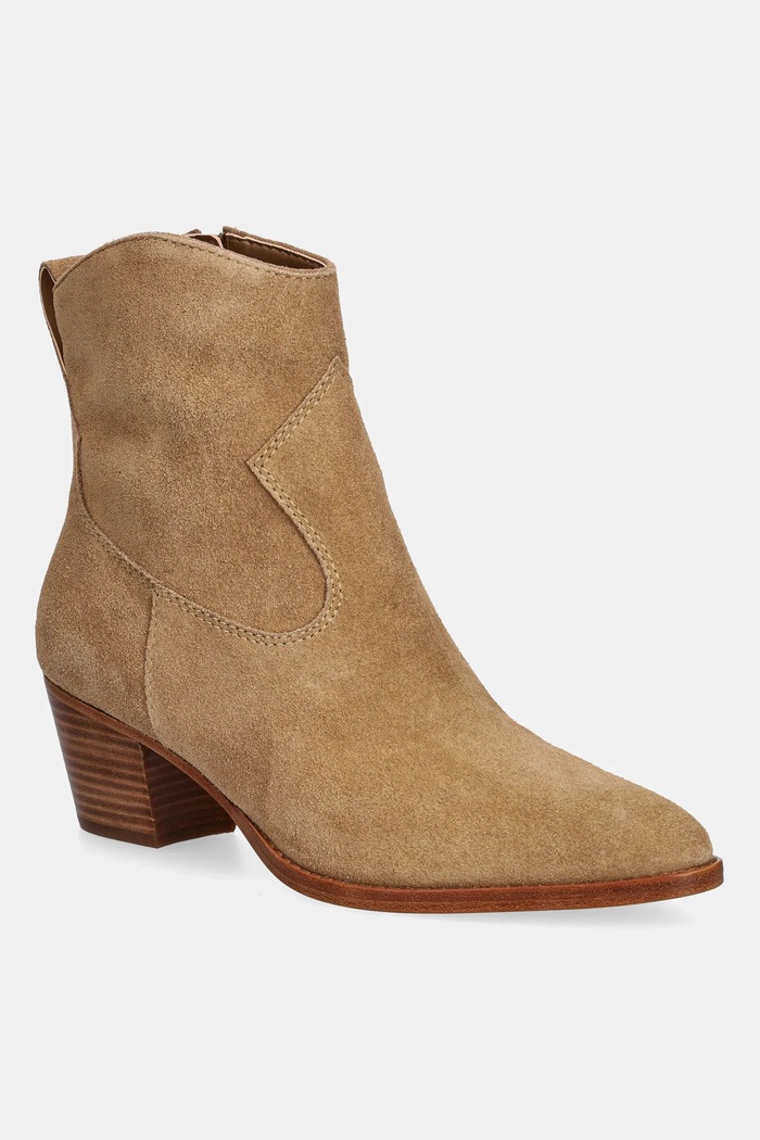 Semišové boty Lauren Ralph Lauren Harpher semišová kůže hnědá 802974389001.260