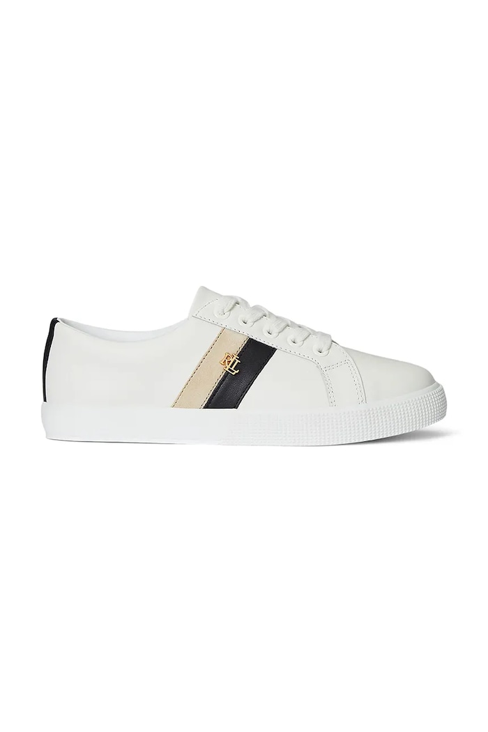 Lauren Ralph Lauren sneakersy skórzane Janson II płaska biały 802979187001.100