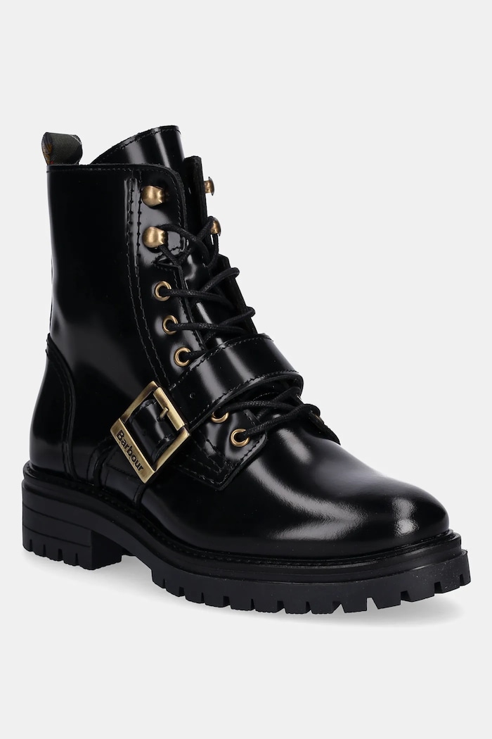 Δερμάτινες μπότες Barbour Ouseburne φλατ μαύρο LFO0772BK71