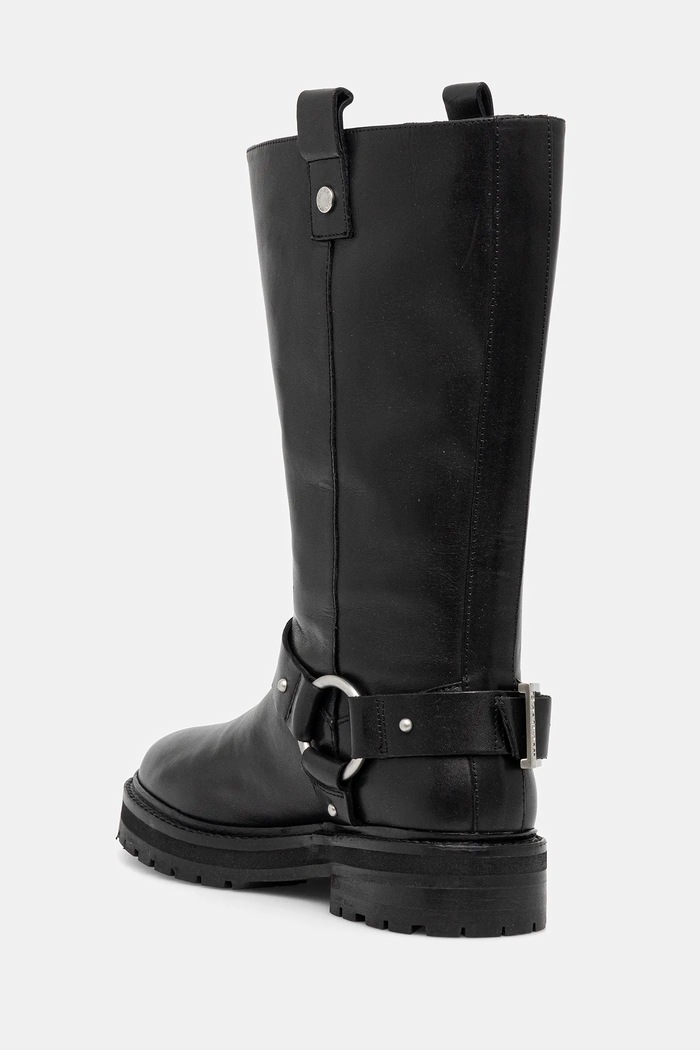 Boty Kožené kozačky Barbour Freya LFO0779BK91 černá