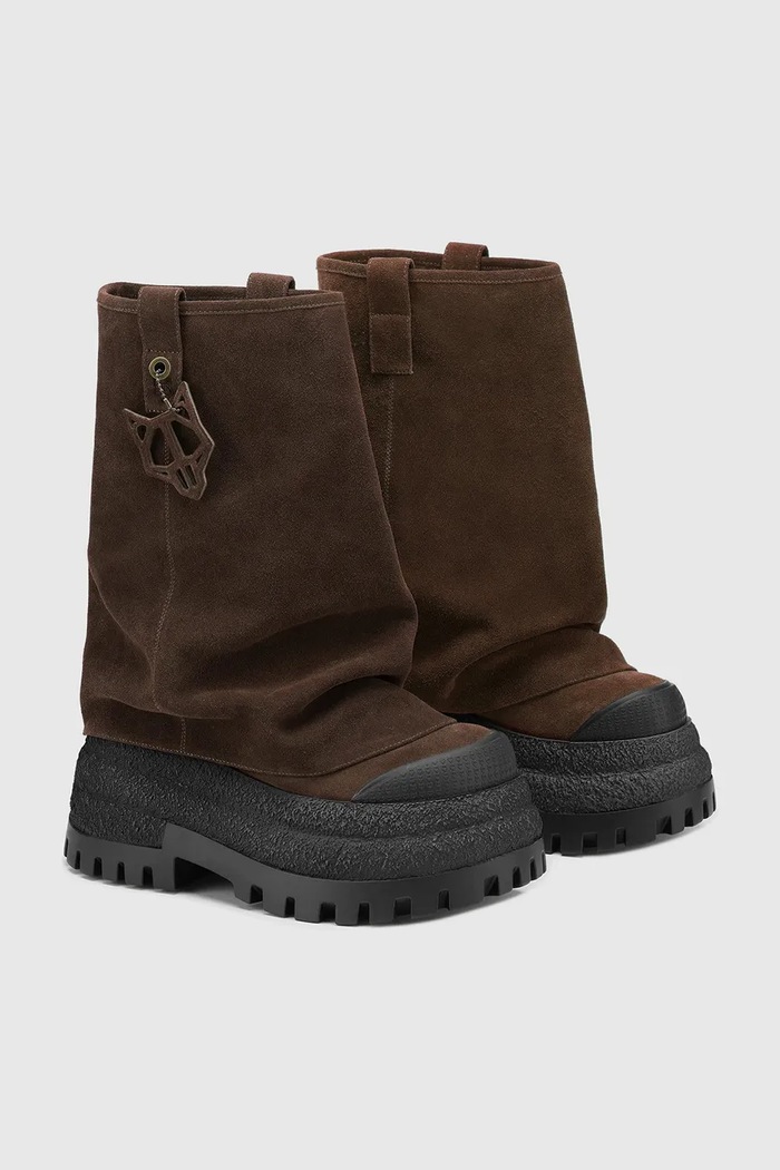 Naked Wolfe cizme din piele întoarsă Disturb Disturb.Chocolate maro AW25