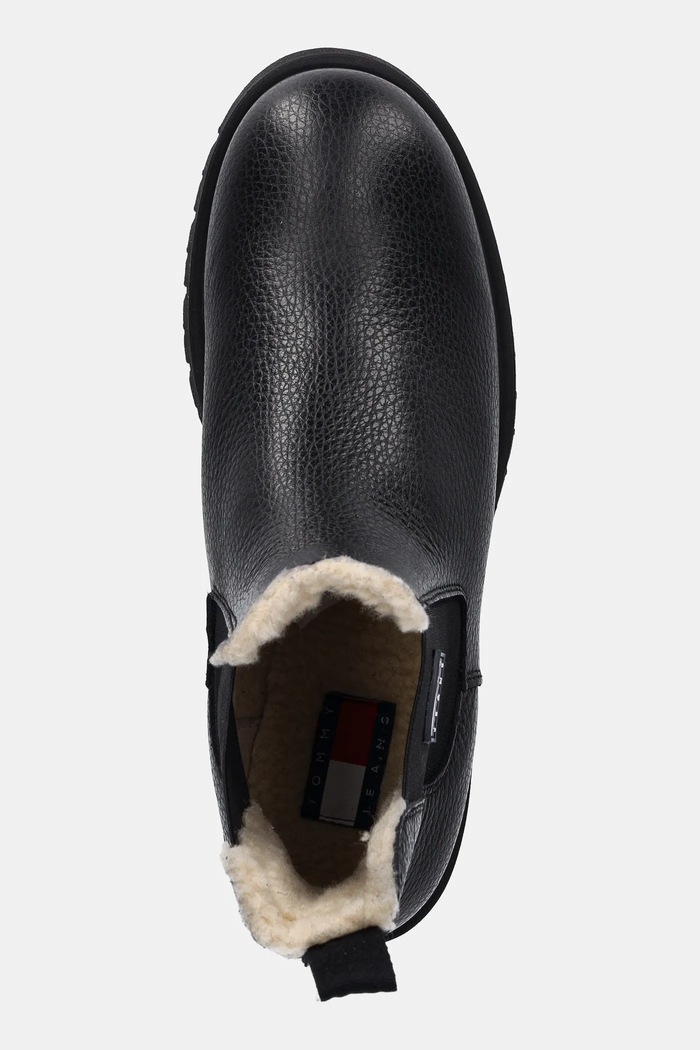 Bőr bokacsizma TJW CHELSEA BOOT WL Tommy Jeans EN0EN02826 fekete