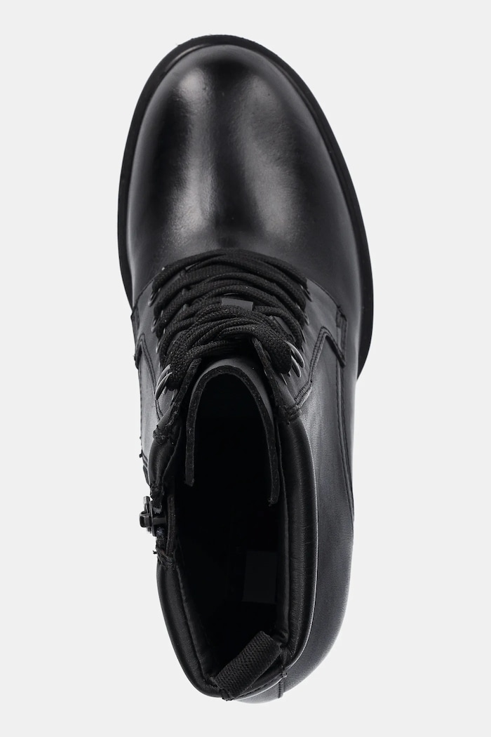 Kožené členkové topánky Tommy Jeans TJW HEEL LACE UP BOOT čierna EN0EN02832