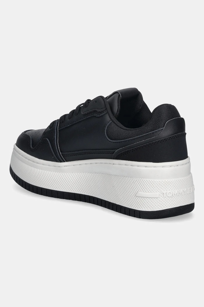 Obuwie Tommy Jeans sneakersy skórzane TJW RETRO BASKET FLATFORM EN0EN02860 czarny