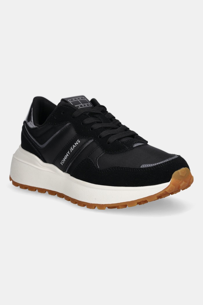 Tommy Jeans sneakersy TJW CLEATED RUNNER tekstylny czarny EN0EN02861