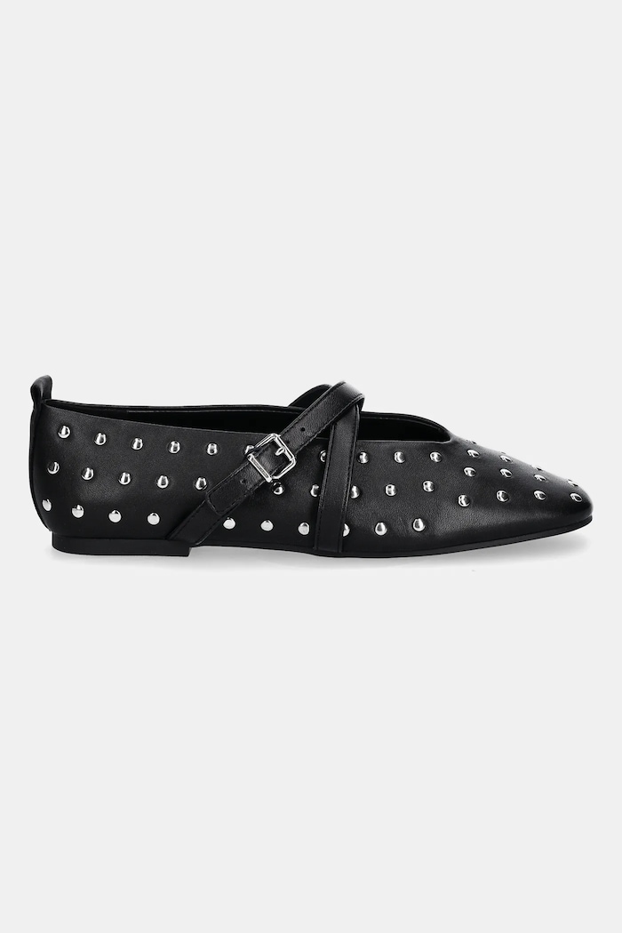 Tommy Jeans baleriny skórzane MARYJANE STUDDED BALLERINA EN0EN02886 czarny AW25