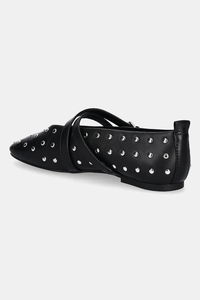 Obuwie Tommy Jeans baleriny skórzane MARYJANE STUDDED BALLERINA EN0EN02886 czarny