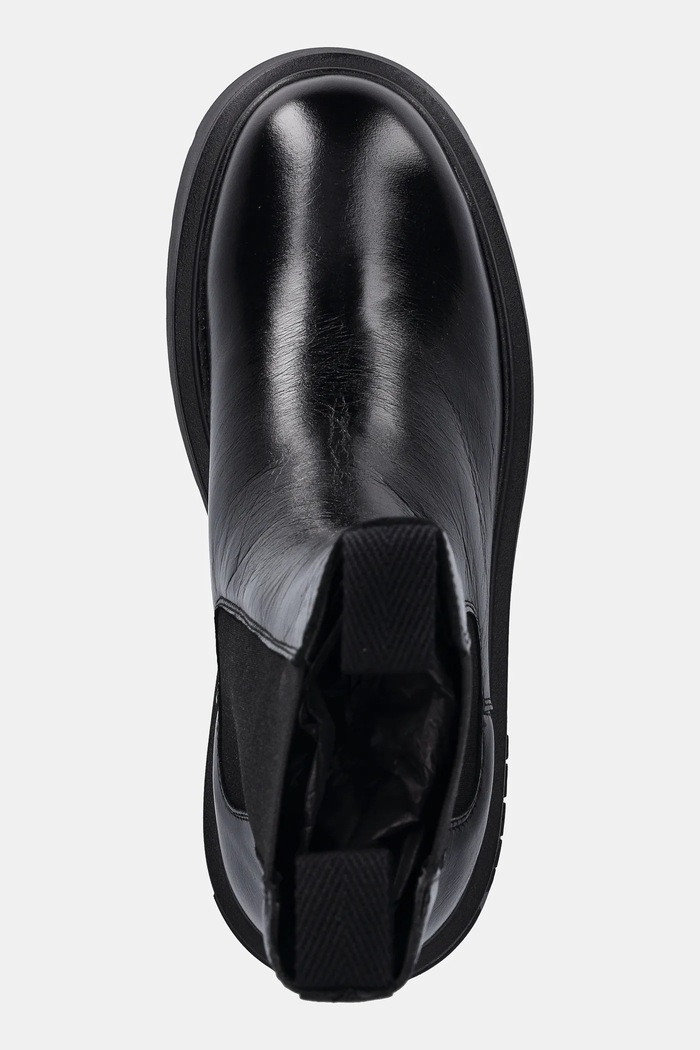 Kožené členkové topánky Tommy Jeans CHUNKY SHINY LEATHER CHELSEA čierna EN0EN02888