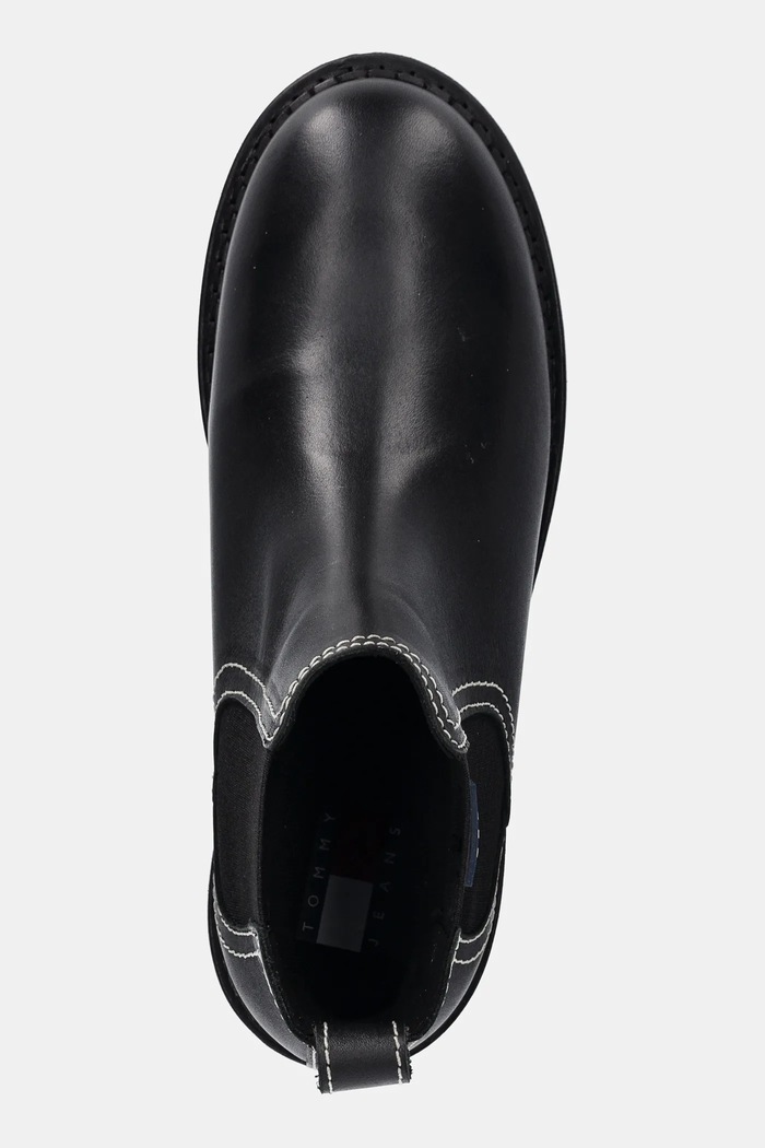Kožené topánky chelsea Tommy Jeans TJW URBAN CHELSEA BOOT čierna EN0EN02908
