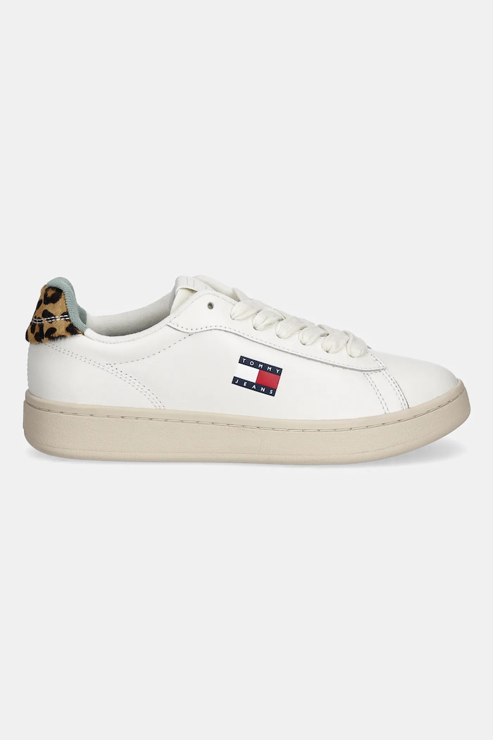 Tommy Jeans sneakersy skórzane ARCHIVE 98 LEOPARD EN0EN02909 biały AW25