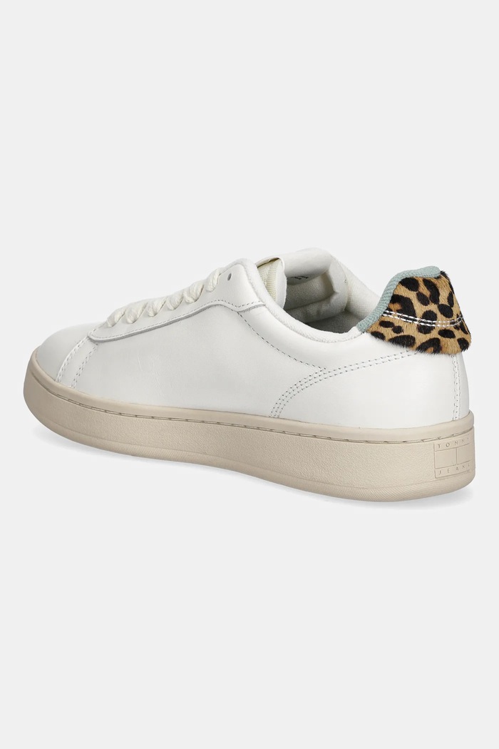 Obuwie Tommy Jeans sneakersy skórzane ARCHIVE 98 LEOPARD EN0EN02909 biały