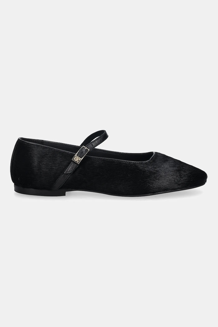 Kožne balerinke Tommy Hilfiger PONY HAIR MARYJANE FW0FW09154 crna AW25