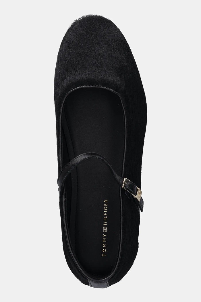 Kožne balerinke Tommy Hilfiger PONY HAIR MARYJANE crna FW0FW09154