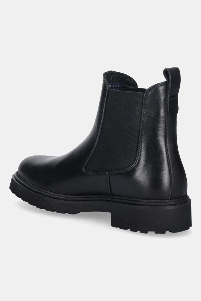 Obuv Kožené topánky chelsea Tommy Hilfiger LEATHER CLEATED CHELSEA FW0FW08766 čierna