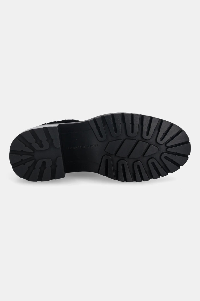Semišové boty Tommy Hilfiger TH SHEARLING LACE UP BOOT FW0FW08999 černá