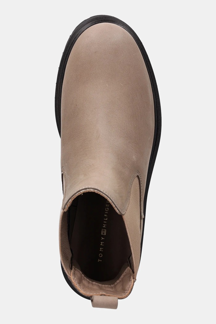 Μποτάκια nubuck Tommy Hilfiger TH NUBUCK CLEATED CHELSEA μπεζ FW0FW09041