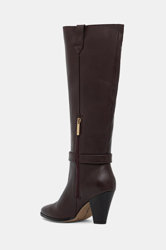 Παπούτσια Δερμάτινες μπότες Tommy Hilfiger TH T-STRAP LTHR POINTY LONG BOOT FW0FW08982 καφέ