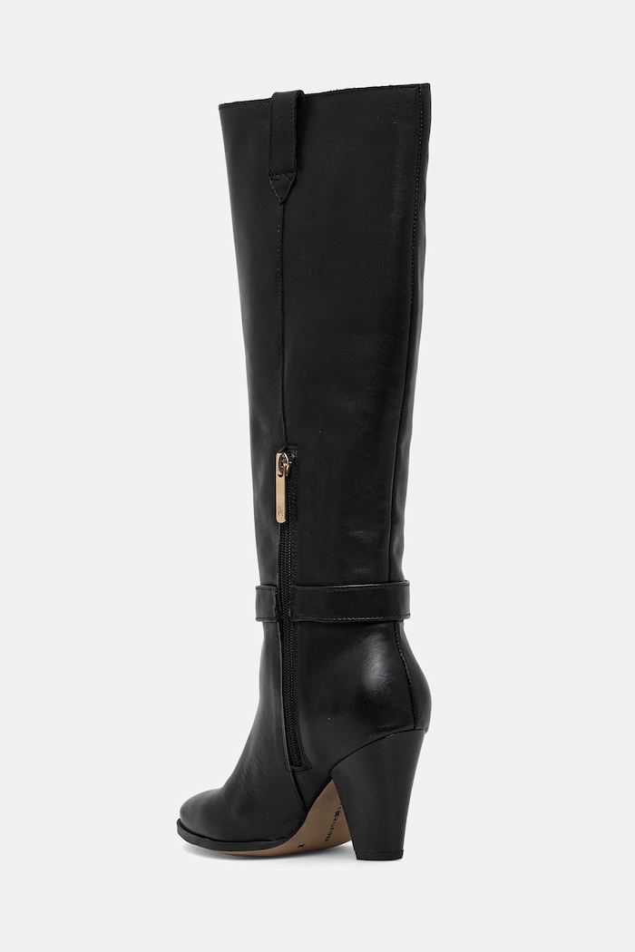 Παπούτσια Δερμάτινες μπότες Tommy Hilfiger TH T-STRAP LTHR POINTY LONG BOOT FW0FW08982 μαύρο