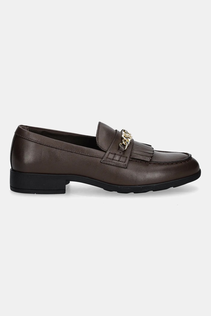 Tommy Hilfiger mokasyny skórzane TH CHAIN FRINGE LEATHER LOAFER FW0FW08971 brązowy AW25