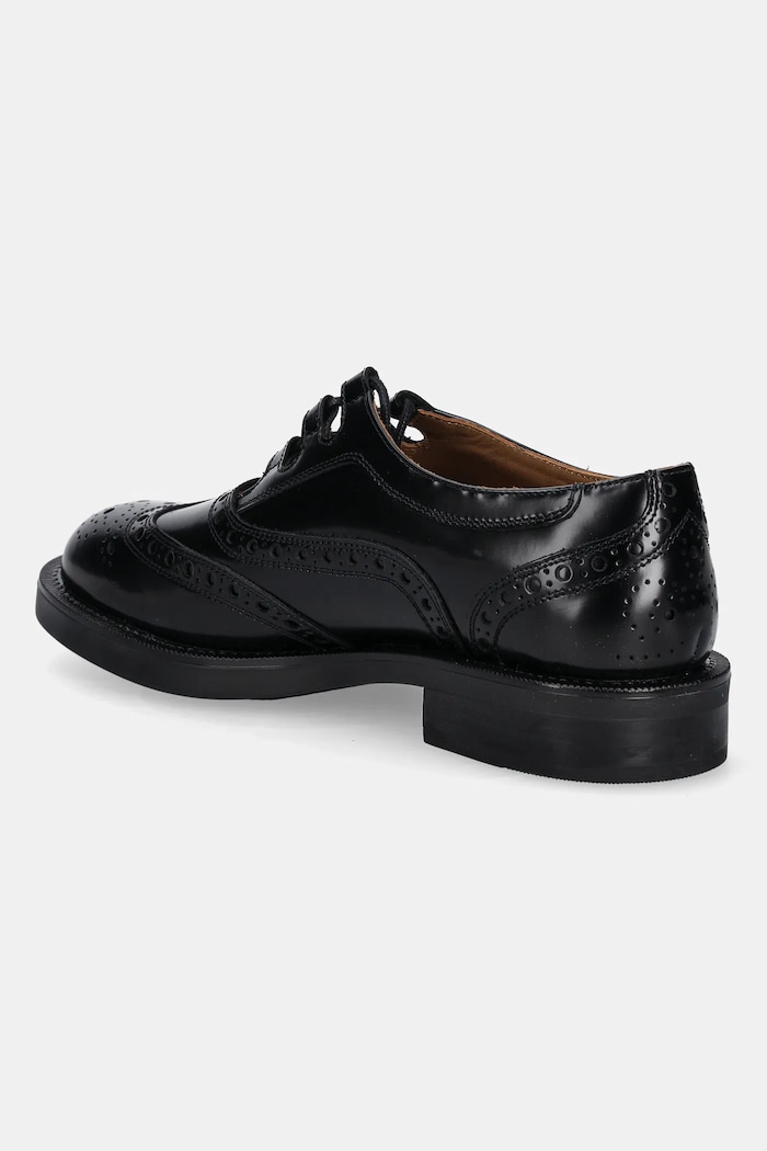 Obuwie Tommy Hilfiger półbuty skórzane BROGUE LEATHER CUT-OUT SHOE FW0FW08842 czarny