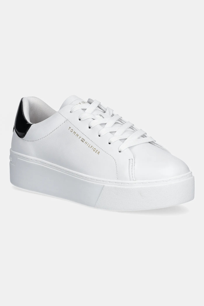 Tommy Hilfiger sneakersy skórzane CHIC PLATFORM CUPSOLE PATENT pozostałe biały FW0FW08681