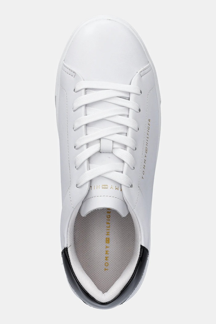 Tommy Hilfiger sneakersy skórzane CHIC PLATFORM CUPSOLE PATENT biały FW0FW08681
