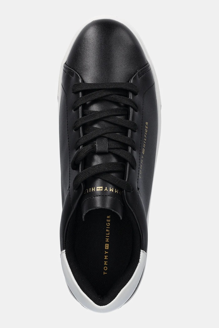 Tommy Hilfiger sneakersy skórzane CHIC PLATFORM CUPSOLE PATENT czarny FW0FW08681