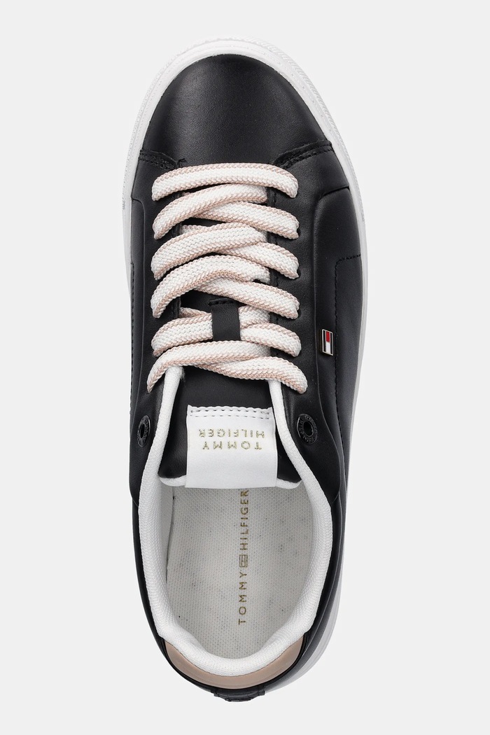 Tommy Hilfiger sneakersy skórzane ICON COURT SNEAKER czarny FW0FW08815