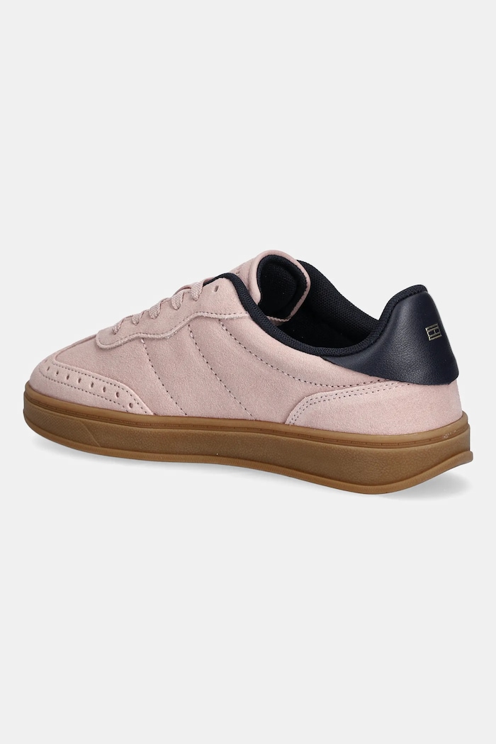 Obuwie Tommy Hilfiger sneakersy zamszowe TH HERITAGE SNEAKER FW0FW08822 różowy