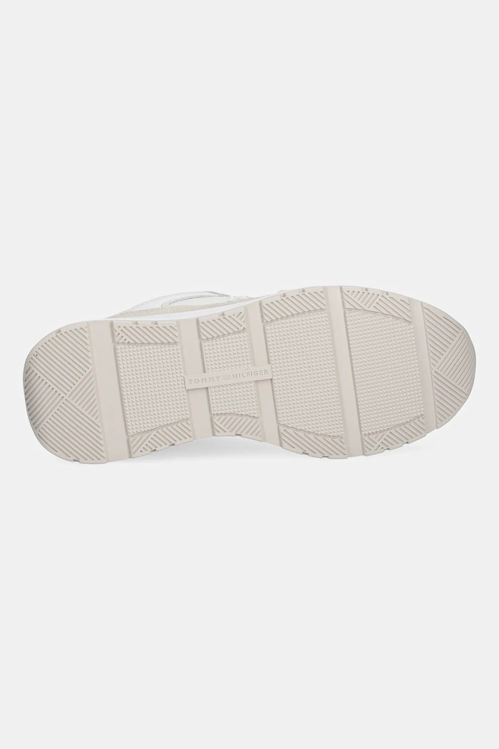 Tommy Hilfiger sneakersy skórzane CASUAL FASHION RUNNER LTR FW0FW08832 beżowy