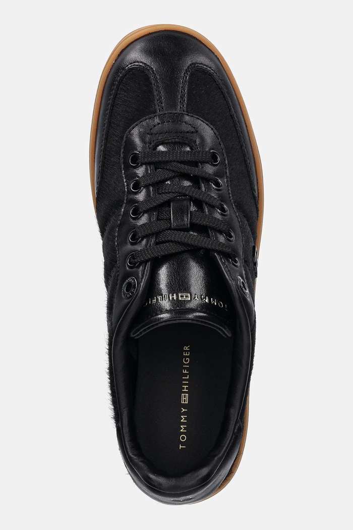 Tommy Hilfiger sneakersy skórzane TH HERITAGE SNEAKER CALF HAIR czarny FW0FW08941
