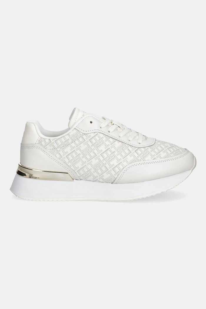 Tommy Hilfiger sneakersy skórzane CHIC MONOGRAM RUNNER FW0FW09051 beżowy AW25