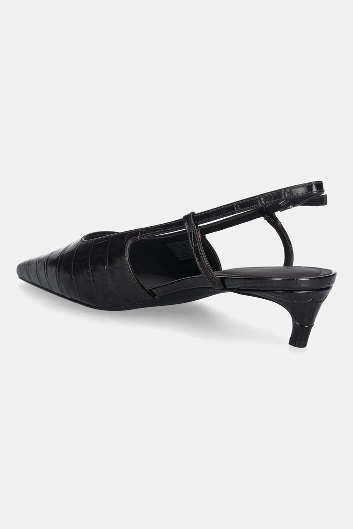 Παπούτσια Δερμάτινες γόβες Tommy Hilfiger CROC SLINGBACK SLANTED HEEL FW0FW08990 καφέ