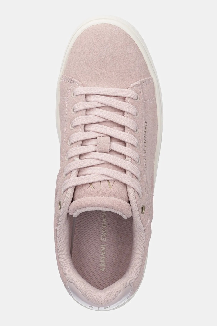 Semišové tenisky Armani Exchange ružová XW001619.AF17445.U4012