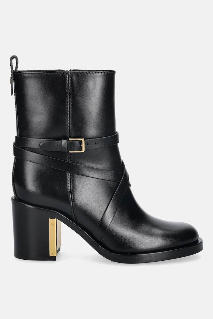 Kožené členkové topánky Elisabetta Franchi SA85B56E2.110 čierna AW25