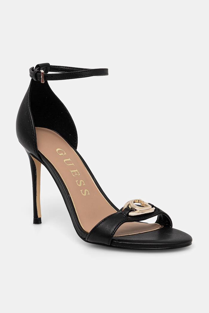 Kožené sandály Guess KABRINA přírodní kůže černá FLTKAB.LEA03.BLACK
