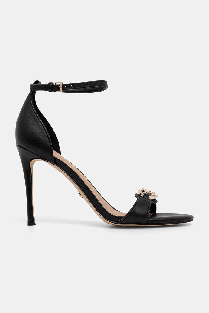 Kožené sandály Guess KABRINA FLTKAB.LEA03.BLACK černá AW25