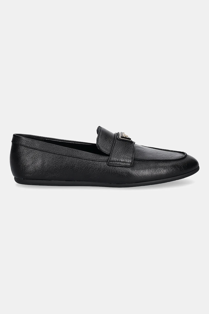 Guess mokasyny skórzane BAYLON FLTBAY.LEA14.BLACK czarny AW25