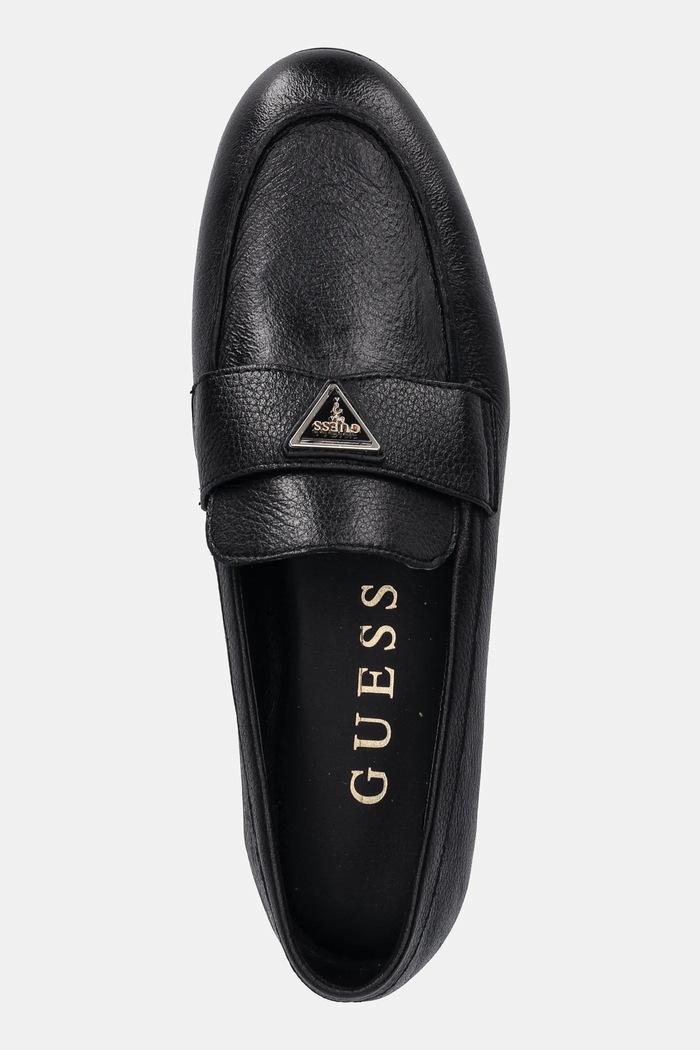 Guess mokasyny skórzane BAYLON czarny FLTBAY.LEA14.BLACK