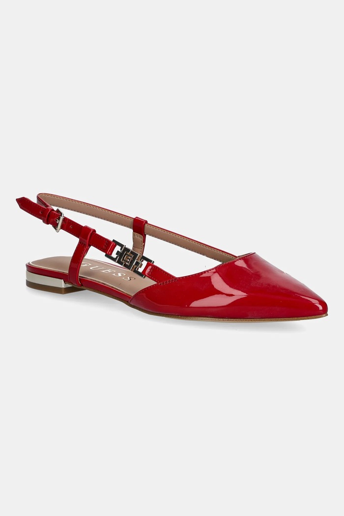 Baleríny Guess FRANIE2 imitácia lakovanej kože červená FLTFR2.PAF05.RED