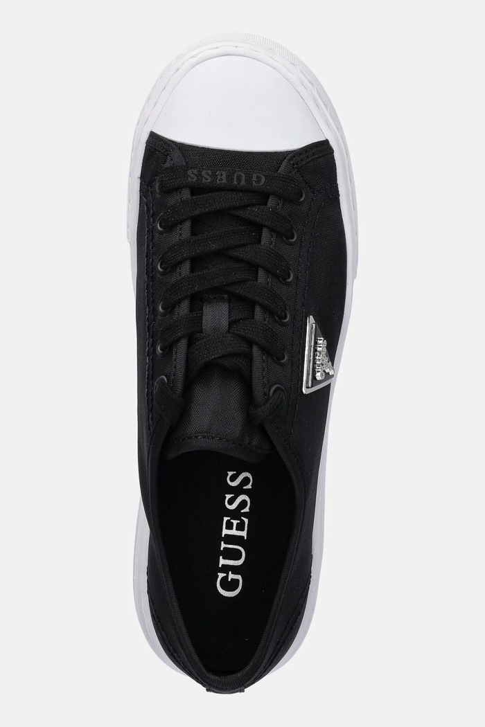 Πάνινα παπούτσια Guess JOEZI2 μαύρο FLTJO2.FAB12.BLACK