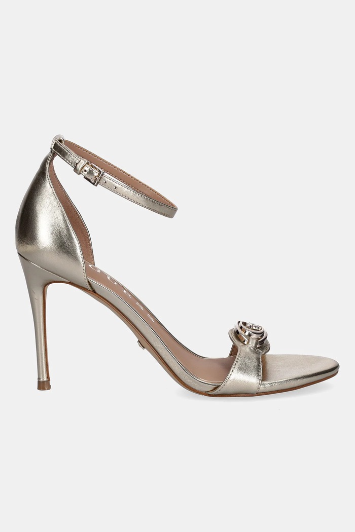 Kožené sandále Guess KABRINA FLTKAB.LEM03.PLATI zlatá AW25